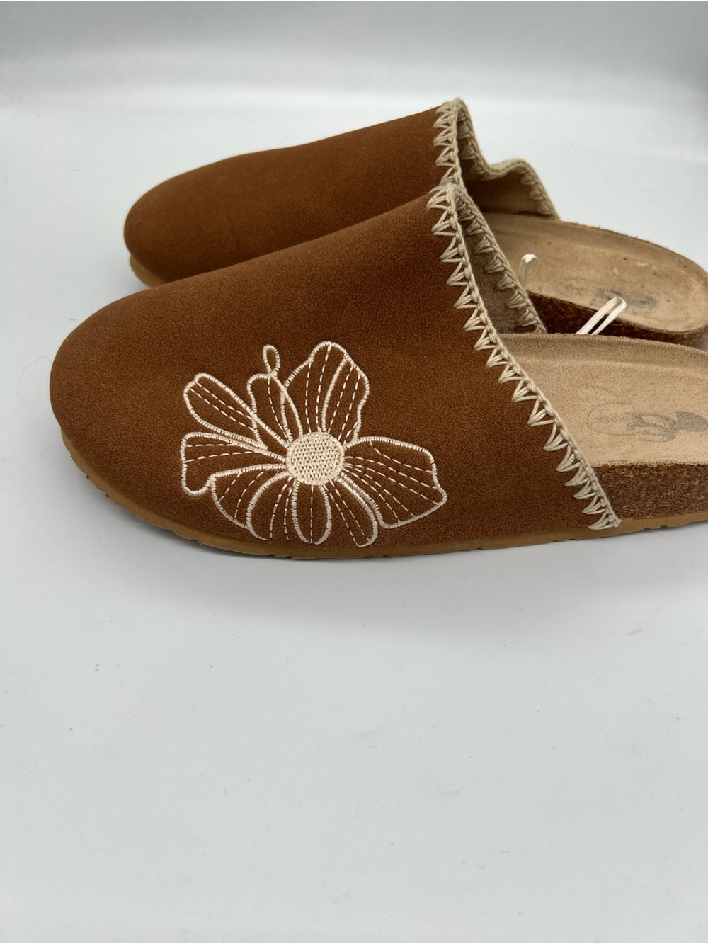 GC shoes “Jamie” embroidered clogs cognac - Picture 2 of 5